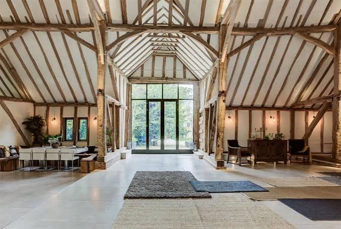 Restored vaulted living space at The Barn